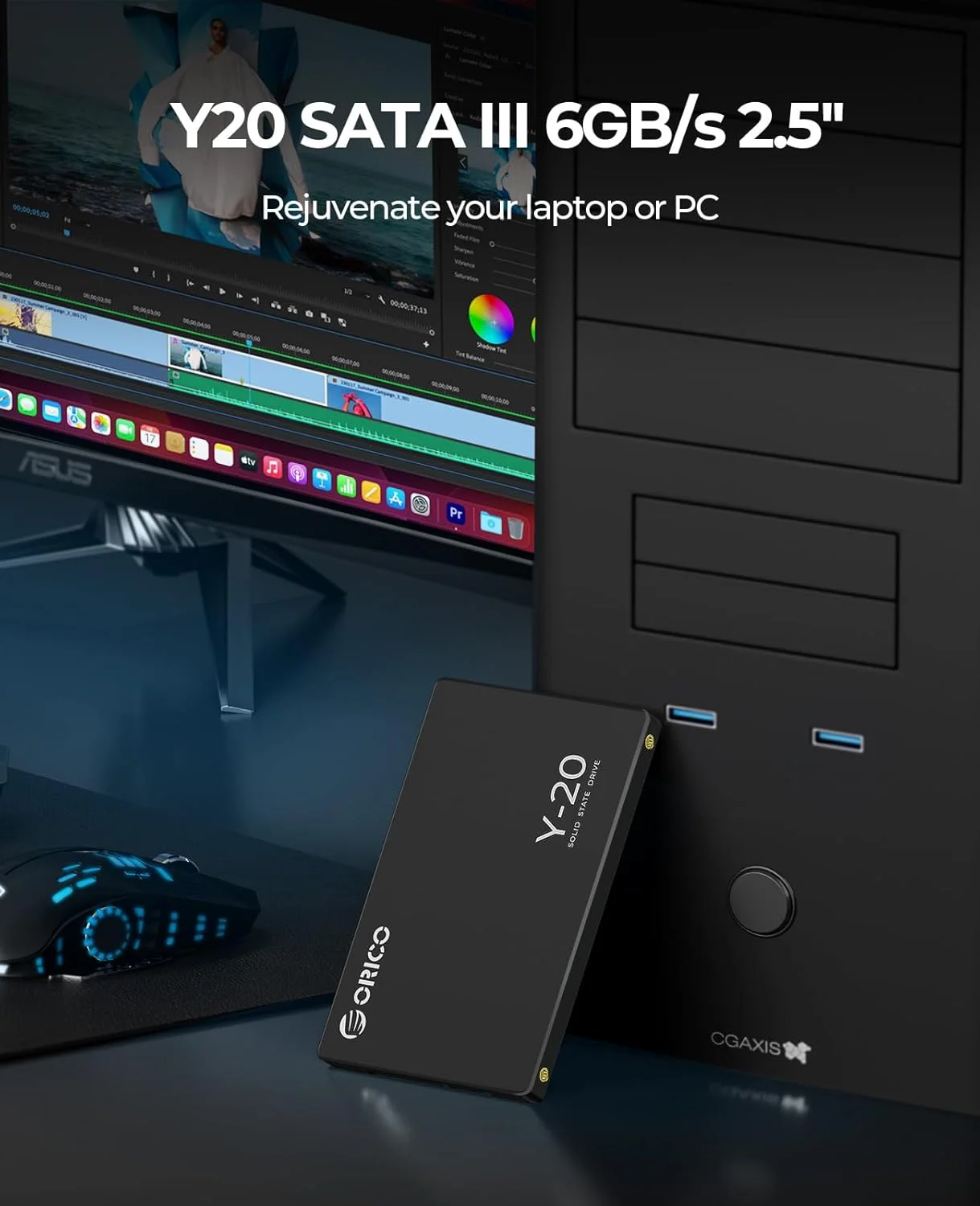 ORICO 1TB SATA SSD 2,5 pulgadas unidad interna de estado sólido hasta 500 MB/s SATA III 6Gbps ordenador portátil de escritorio NAS unidad externa DIY Y20