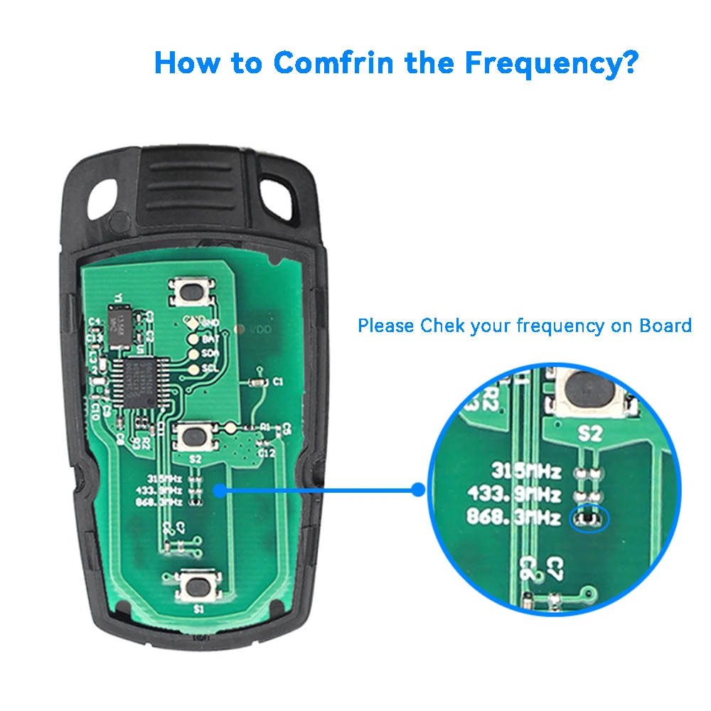 KEYYOU para BMW llave remota de coche 315Mhz /433/ 868MHz para BMW serie 1/3/5/7 CAS3 X5 X6 Z4 Control sin llave de coche ID46 PCF7953 Chip