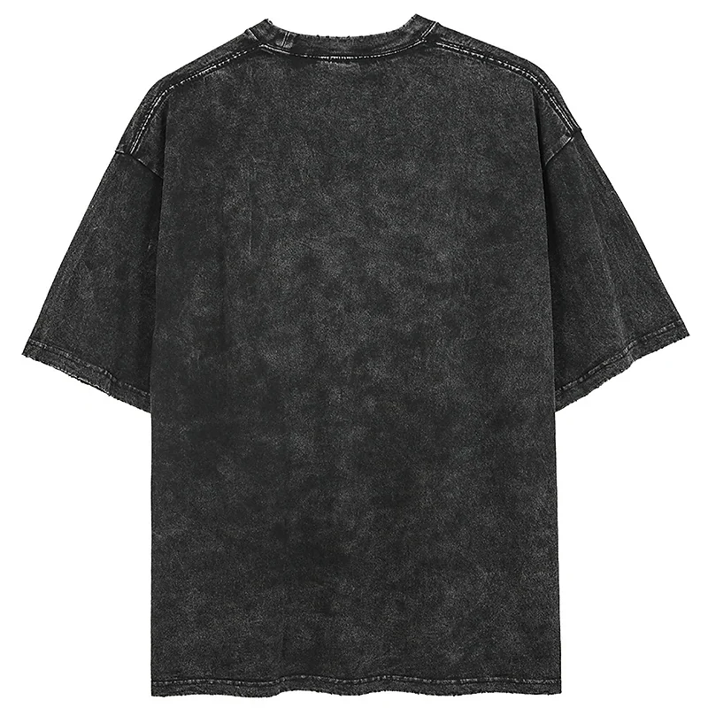 Camisetas gráficas Vintage de algodón con lavado ácido para hombres y mujeres, camiseta informal de verano de gran tamaño, camisetas de manga corta para entrenamiento en gimnasio y Fitness