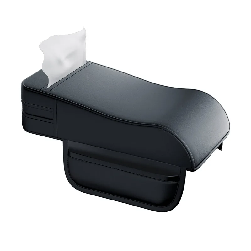 Caja de reposabrazos para coche, almohadilla de altura, soporte Universal para reposabrazos Central, cubierta de reposabrazos de cuero para coche con soporte para pañuelos, cubierta para reposabrazos