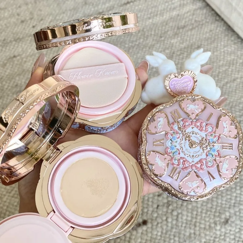 Flowerknows Bunny Garden Collection Air Cushion CC Cream Base de Maquillaje Facial Corrector Coreano de Larga Duración
