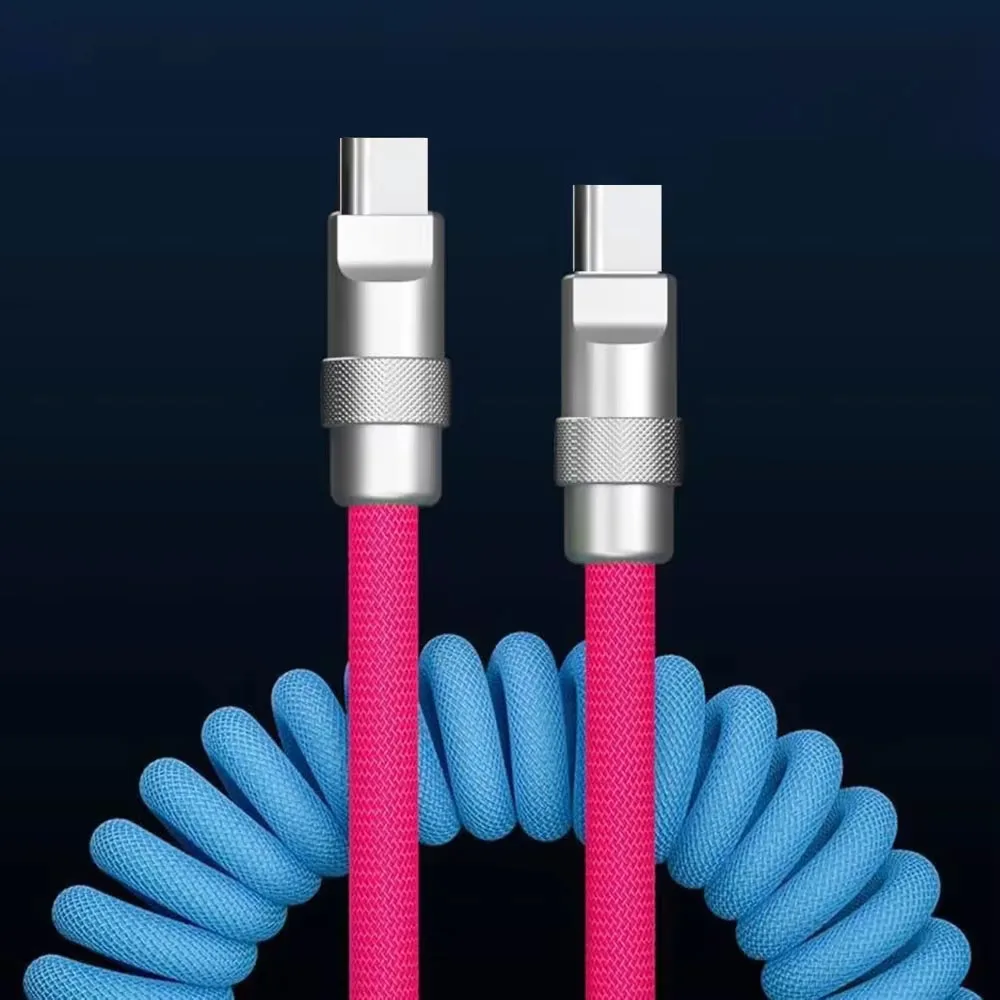 1,8 M PD 60W resorte de carga rápida USB C a Cable tipo C para 15 Pro Max Samsung Xiaomi Huawei cargador de teléfono Cables tipo C