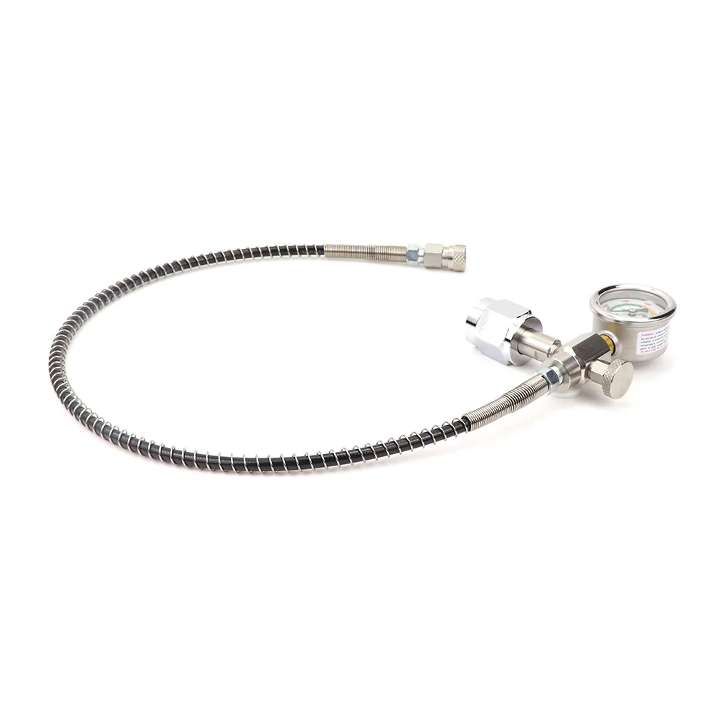 Adaptador de Carga para Estación de Llenado de SCBA CGA347 SCOTT MSA con Manómetro y Desconexión Rápida