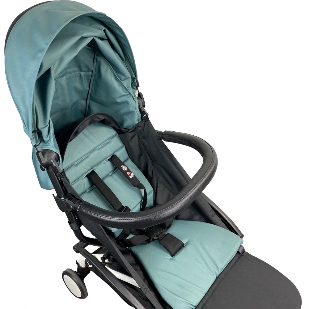 Estribo de cochecito de bebé y Material de tela de cuero, barra de mango, accesorios de cochecito para Babyyoya Babytime, parachoques para cochecito