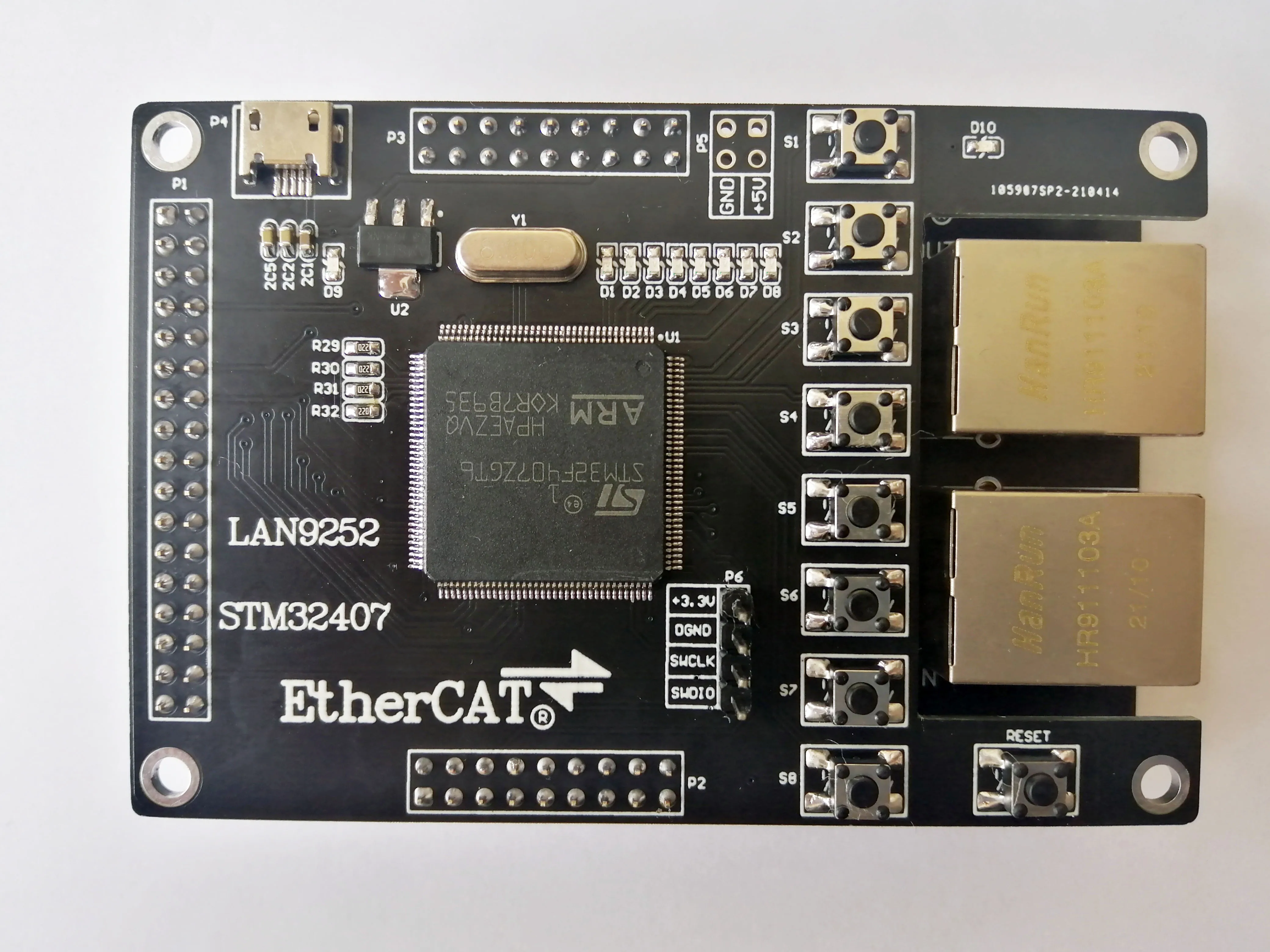 LAN9252 Esclavo LAN9252 Placa de desarrollo STM32407 STM32F407 EtherCAT Esclavo 16IO CIA402