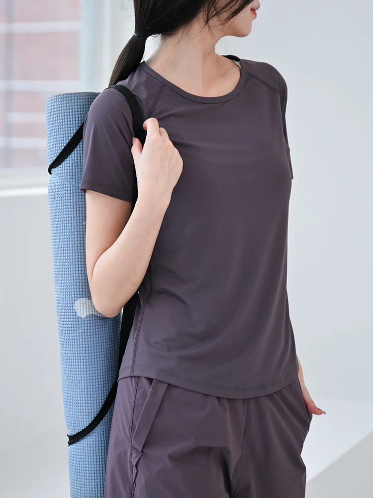 Camiseta de Yoga Transpirable y Delgada para Mujer - Camiseta Deportiva de Manga Corta de Secado Rápido para Pilates, Entrenamiento, Correr por la Mañana