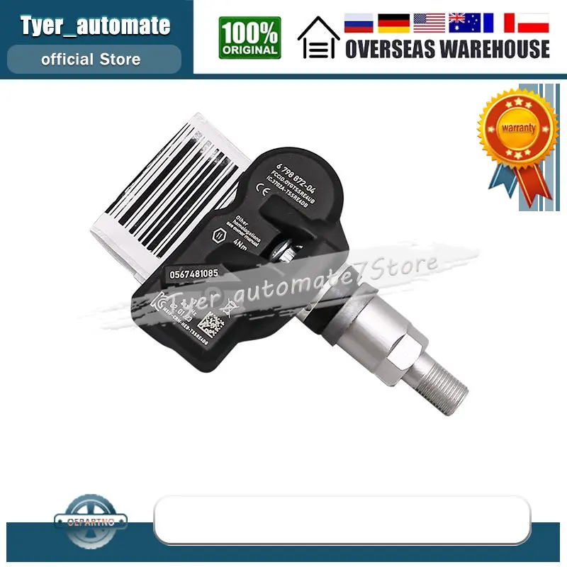 Para BMW 5 F10 6 F12 7 X3 F25 7 Z4 E89 MINI Roadster R59 ROLS ROYCE Ghost TPMS Sensor de monitoreo de presión de neumáticos 433Mhz 6798872