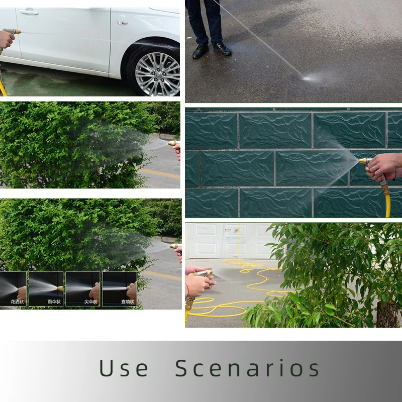 Manguera de riego para el hogar y el jardín, pistola mágica de alta presión, Conector de Metal doble Flexible, verde oscuro, lavado de coches, 2,5-30 metros, 25-100 pies