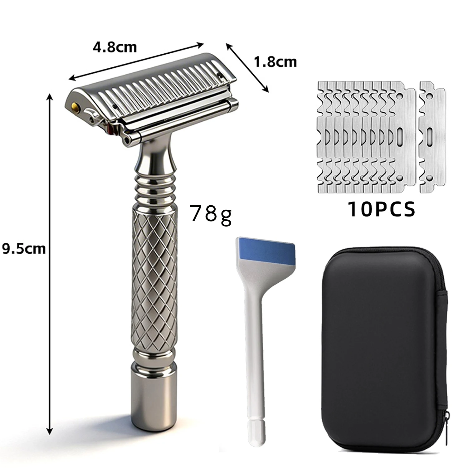 Sistema de Afeitado Shavcooo GP700 Pro 4D Avanzado para Hombre, Maquinilla de Afeitar de Seguridad Recta de Acero Inoxidable 316L, Kit de Cuidado de Barba para Hombre