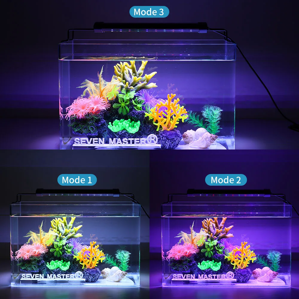 Luz LED para acuario, pecera súper delgada, iluminación de cultivo de plantas acuáticas, lámpara de Clip brillante impermeable, LED RGB de 31-120cm para pecera