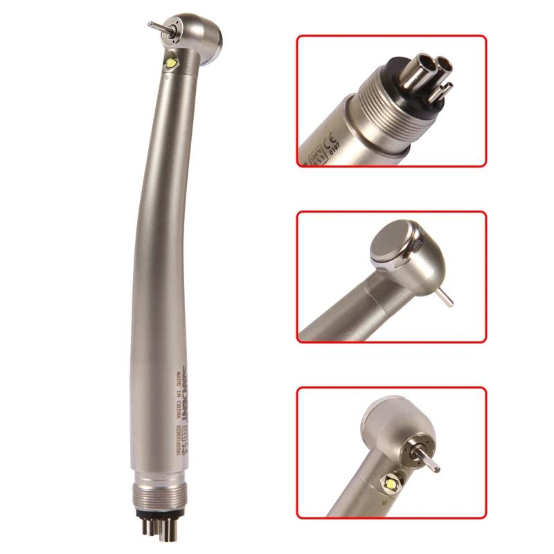 Turbina dental LED NSK de alta velocidad con generador de energía, triple spray interno, 2/4 orificios y botón pulsador