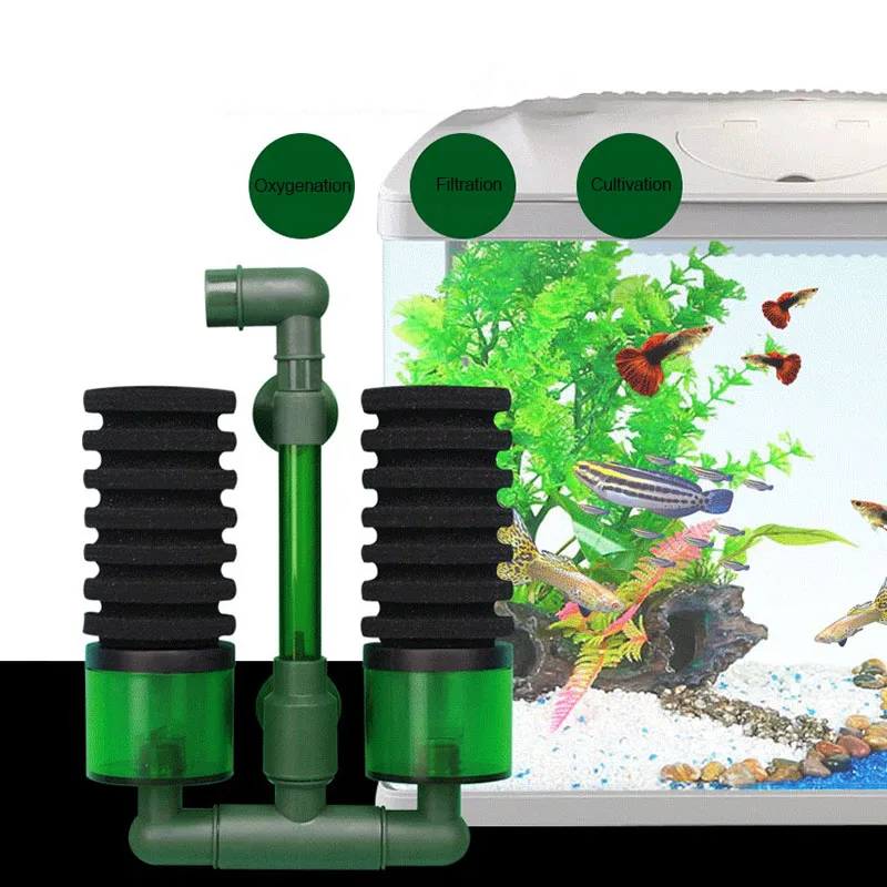 Esponja de filtro para acuario de doble uso, algodón bioquímico, filtración de acuario, accesorios de Biospong con caja de filtro extraíble