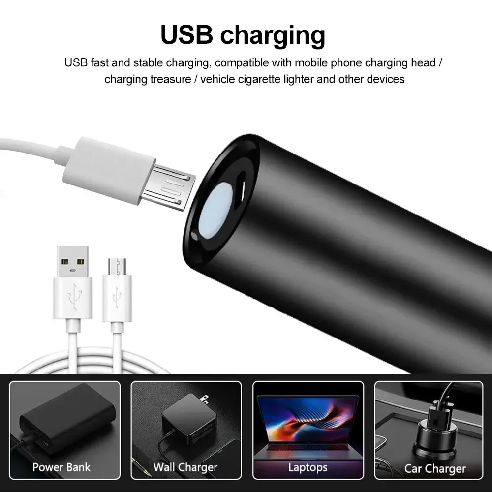 Mini linterna UV recargable por USB, linterna ultravioleta de 3W, orina para mascotas, gato, tiña, dinero, mineral, linternas con detección de escorpión