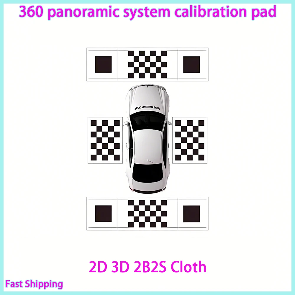 Paño de Calibración 3D 2D Panorámico para Coche, Paño de Depuración para Sistema de Visión 360 Grados con Cámara de Vista de Pájaro, Especial, 4 Piezas/Set