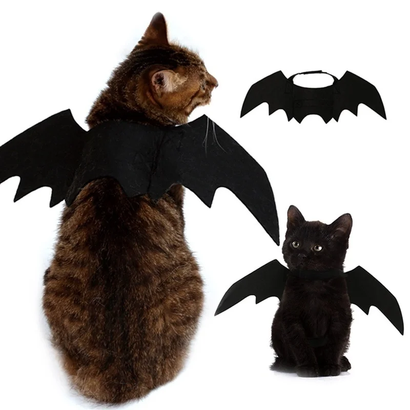Ropa bonita para mascotas de Halloween, arnés con alas de murciélago negro, disfraz, Cosplay, gato, perro, fiesta de Halloween para suministros para mascotas