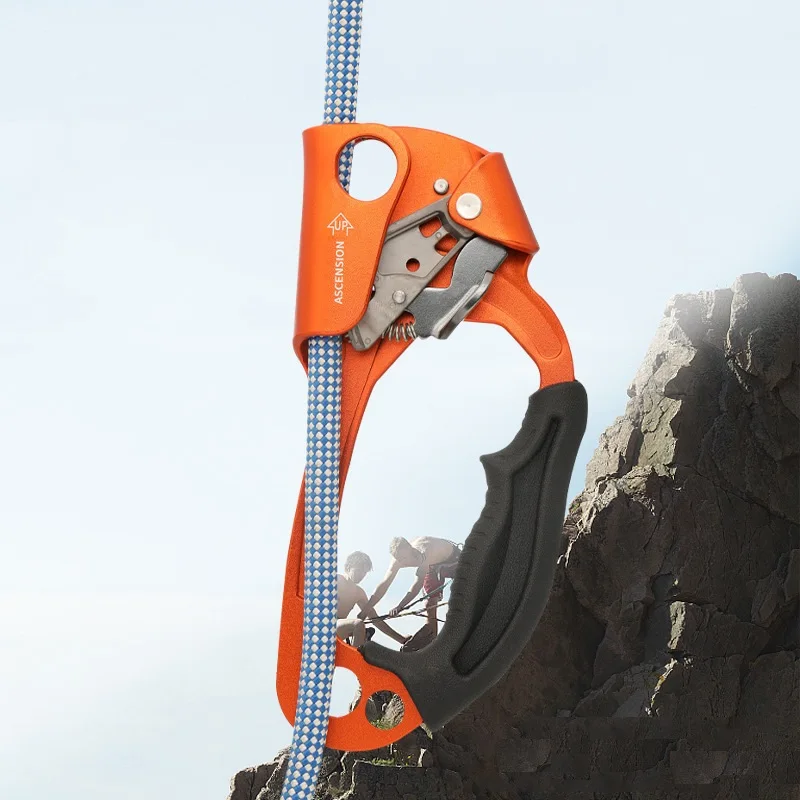 Dispositivo de escalada en roca al aire libre, mano ascendente SRT Ascend, mango de montañero, mano izquierda, mano derecha, herramientas de cuerda de escalada