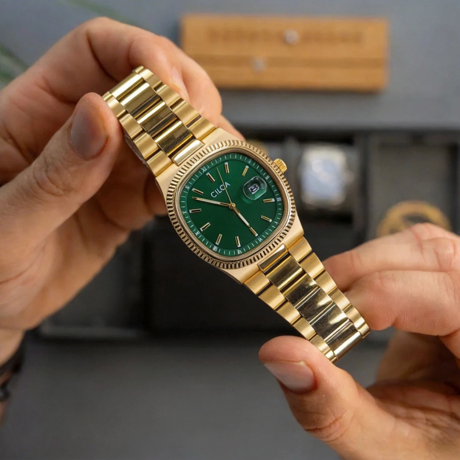 Reloj cuadrado retro para hombre, marca de lujo ligero, regalo genuino, nuevo 2026, correa de acero inoxidable, reloj de cuarzo impermeable
