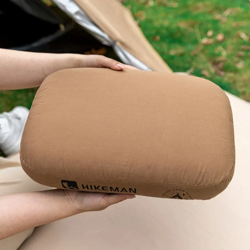 Almohada de espuma viscoelástica para acampar al aire libre, viajes y soporte para el cuello: almohada portátil para la siesta con espuma viscoelástica de rebote lento