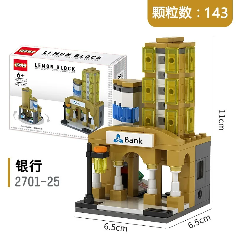 Mini casa de bloques de construcción, tienda de ciudad, vista a la calle, Snack, figuras de calle, juguetes para niños, regalos para niños y niñas compatibles con Lego