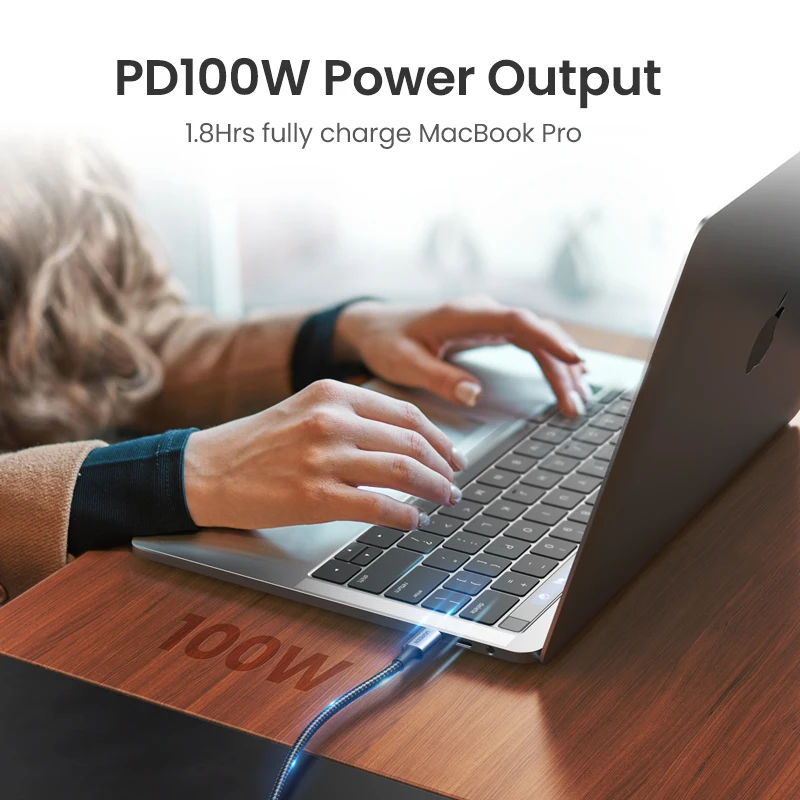Cable en Ángulo UGREEN PD100W 60W USB C a USB Tipo C, Carga Rápida para iPhone 17 16 MacBook Samsung QC4.0 3.0, Cable de 90 Grados