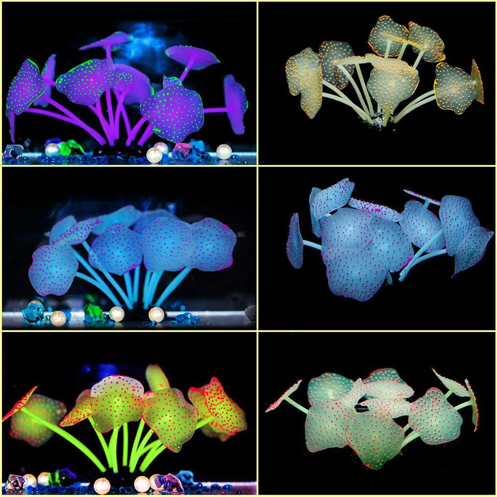 Acuario de Coral con ventosa, planta de silicona de Coral Artificial con adorno de ventosa, decoración de paisaje de agua, accesorios para acuario