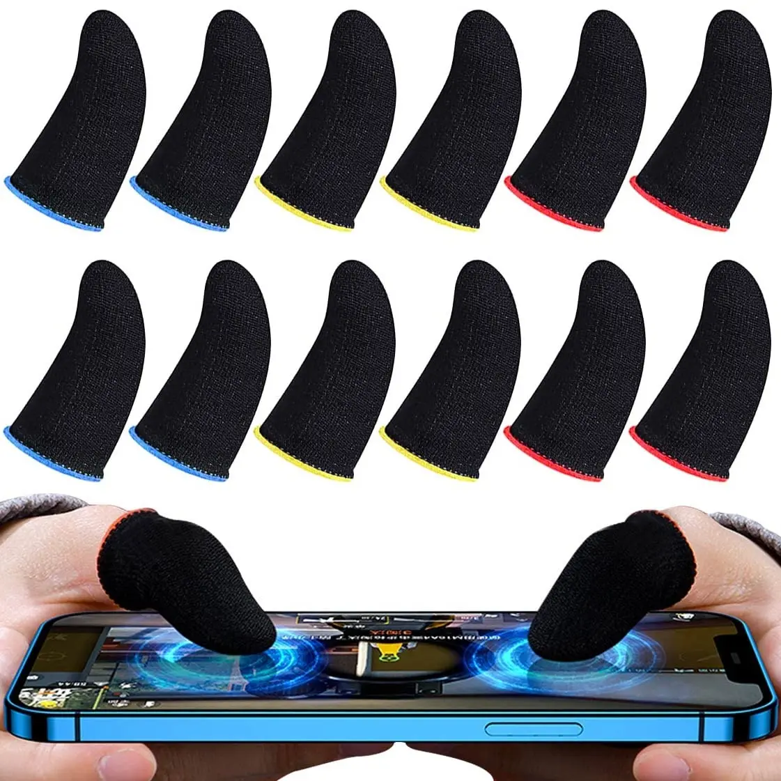 Fundas para Dedos de Controlador de Juegos para PUBG, Resistentes al Sudor, Antiarañazos, Sensibles al Tacto, Guantes para Pantalla Táctil Móvil