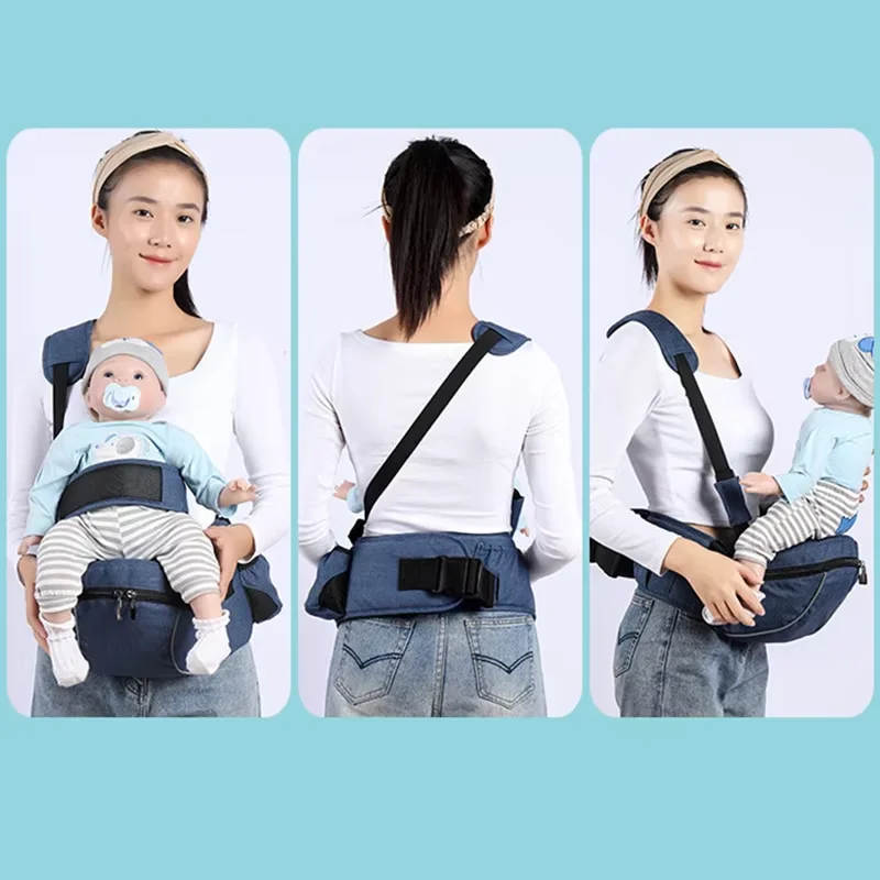 Portabebés con taburete de cintura para niños, andadores, cinturón de cintura ajustable, mochila