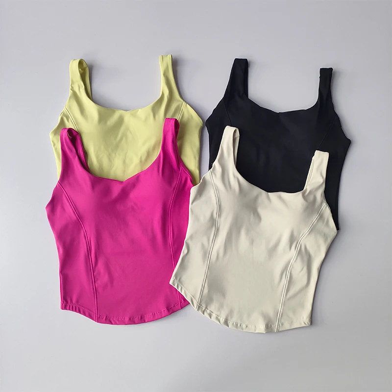 Camiseta sin mangas de alta resistencia para mujer, Sujetador deportivo a prueba de golpes para correr, sujetador de Yoga desnudo de alta elasticidad para uso externo