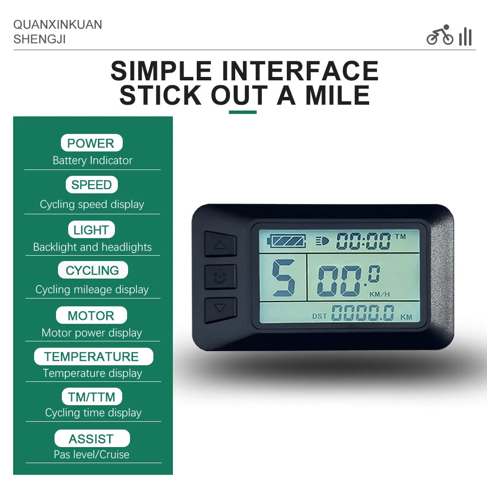 Pantalla KT-LCD7U con pantalla USB, enchufe SM/impermeable, 24V, 36V, 48V, para kit de conversión de bicicleta eléctrica