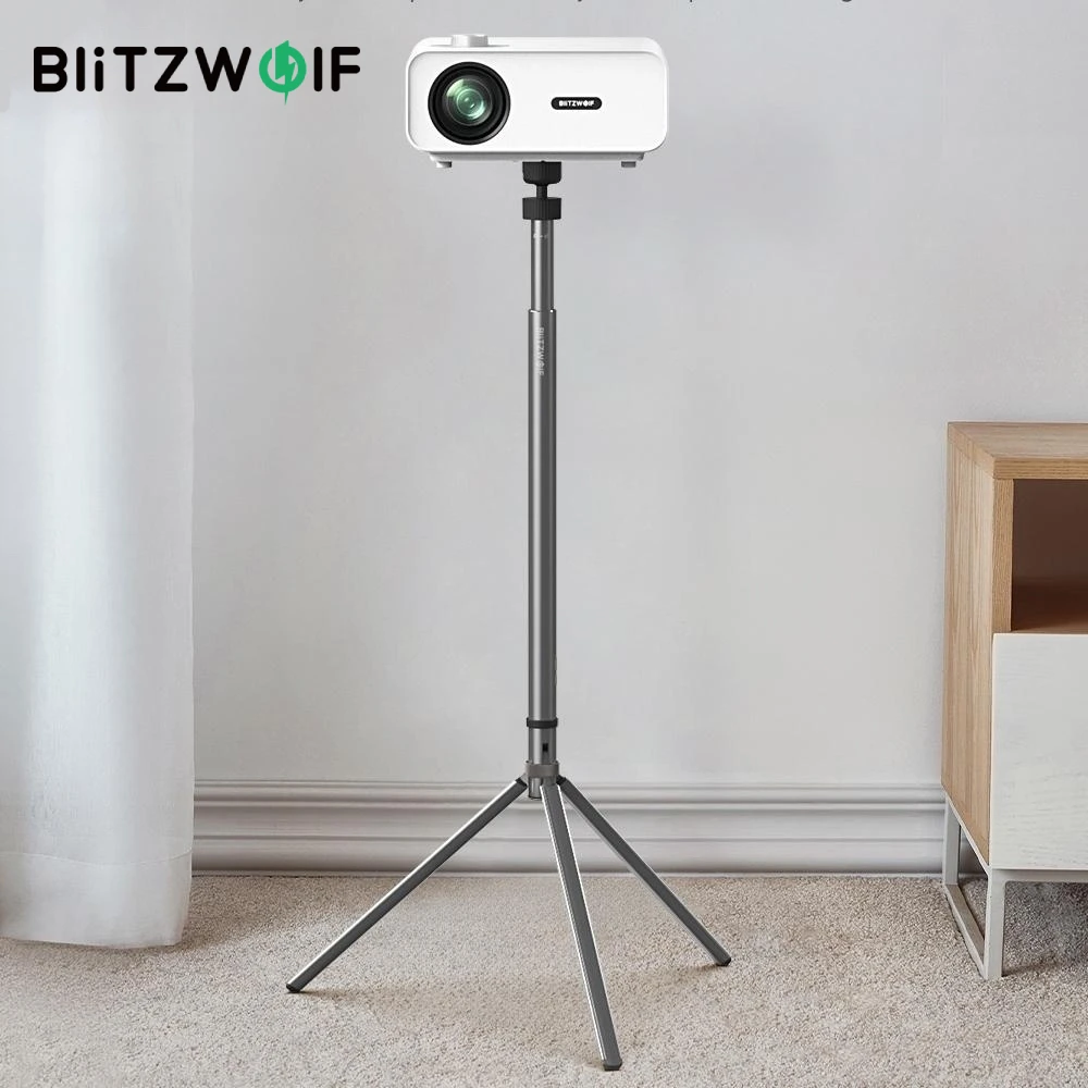 BlitzWolf-soporte para proyector de BW-VF3, trípode estable con ajuste de 360 °, aleación de aluminio, capacidad de 10KG de peso, portátil para películas al aire libre
