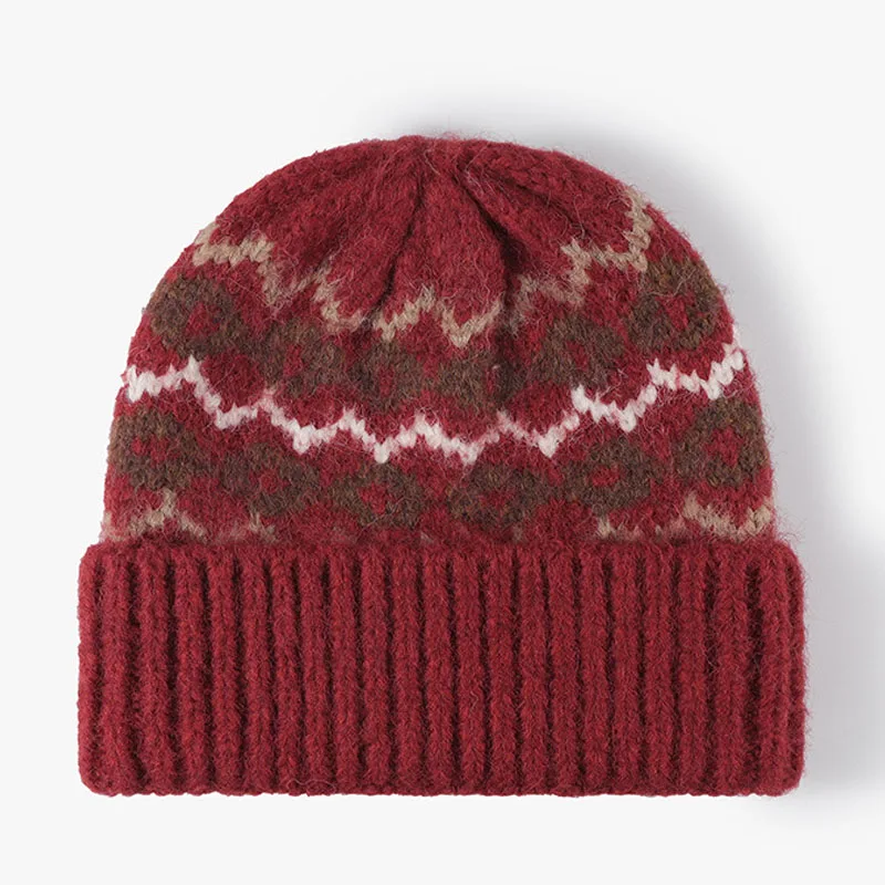 Gorro de punto a rayas para mujer y niña, ropa de calle Y2k, gorro de pescador tejido de lana con rayas degradadas de arcoíris, moda de invierno