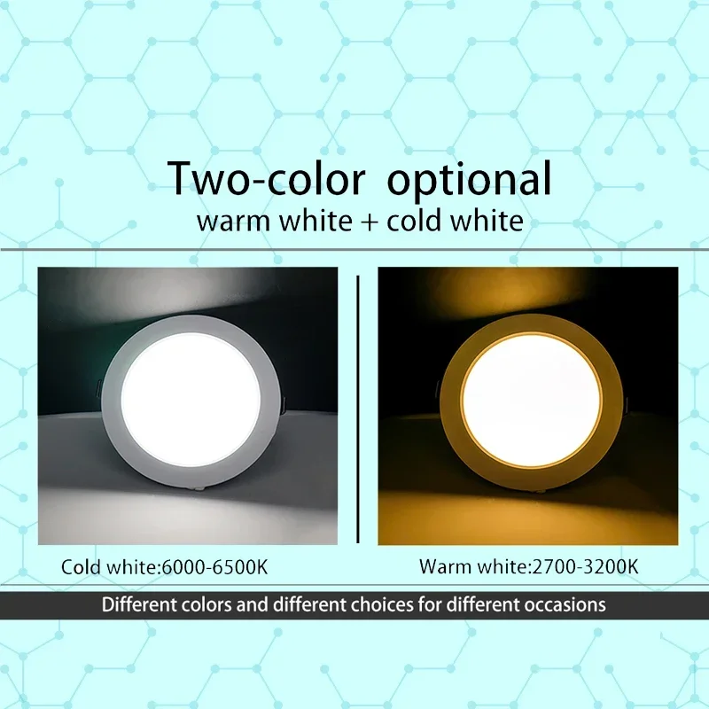 Lote de 10 Focos LED Empotrables, Cuerpo Blanco, 5W 9W 12W 15W 18W, Luz de Techo LED Redonda, DC 12V 24V AC 110V 220V, Iluminación LED Interior para Dormitorio