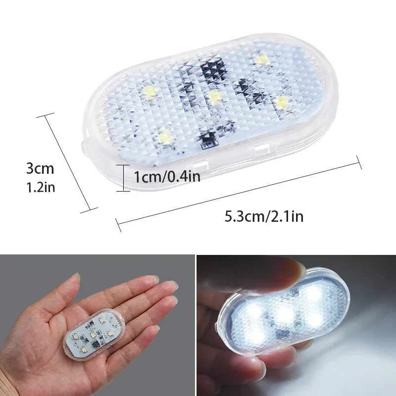 Luces LED para puerta de coche, interruptor magnético, luz de advertencia de bienvenida recargable, luz para habitación de almacenamiento anticolisión Interior de coche, 2 uds.