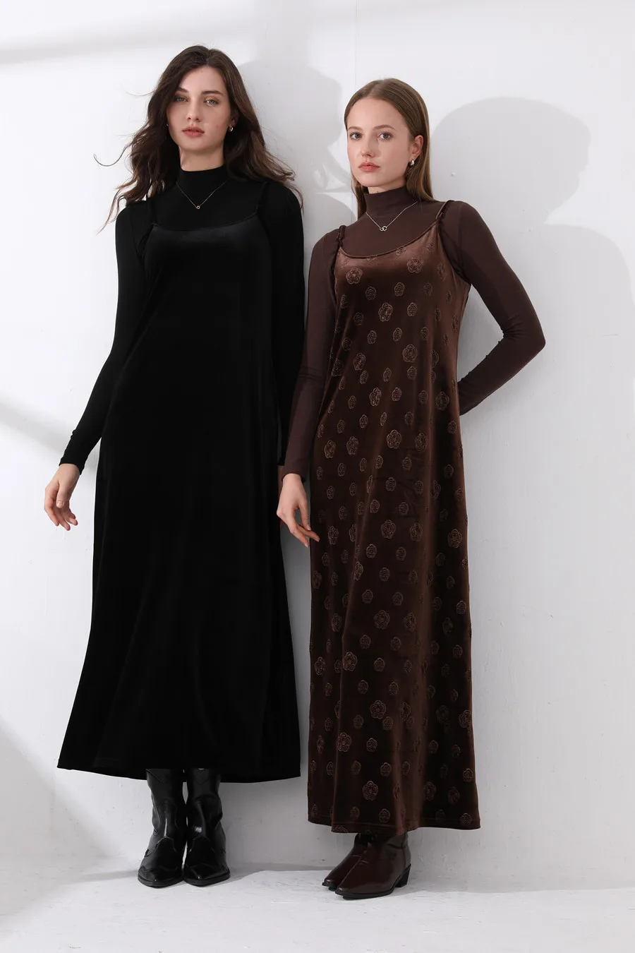 AS 2024 Otoño-Invierno ropa de mujer de terciopelo vestido de tirantes ajustables + tops básicos + cárdigan + vestido sin mangas (envío en 1 día)