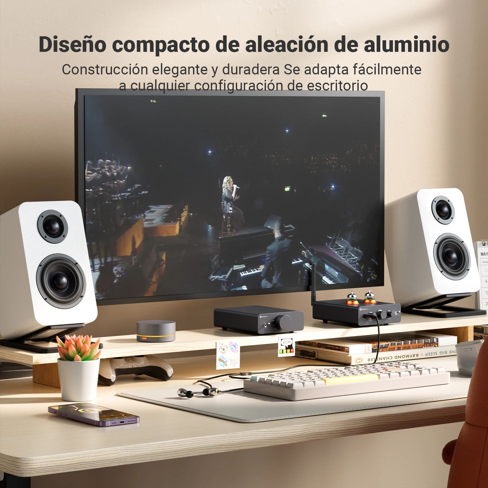 Fosi Audio Q6 USB DAC: chipset XMOS XU316 y AK4493S, PCM 768 kHz/32 bits y DSD512 DAC de alta fidelidad de escritorio compacto