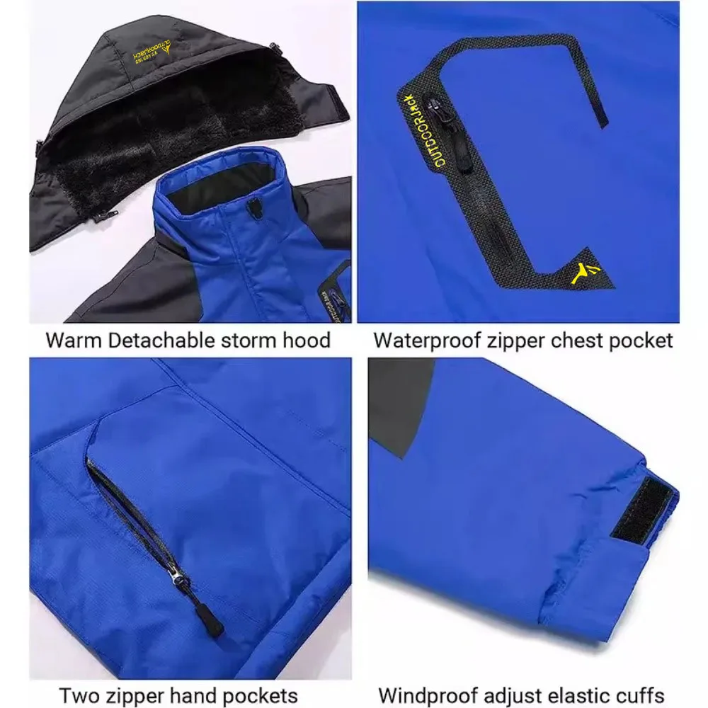 Parkas de invierno para hombre, chaqueta para exteriores, forro polar grueso, cortavientos impermeable cálido, chaquetas de esquí, abrigo grueso para escalar, gran oferta