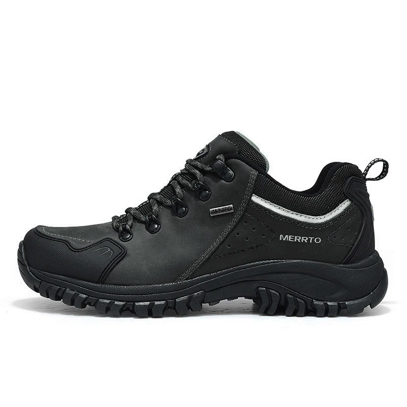 MERRTO, zapatos de cuero de vaca para exteriores para hombre, zapatos de senderismo, caza, turismo, montaña, zapatillas transpirables para escalada, botas tácticas