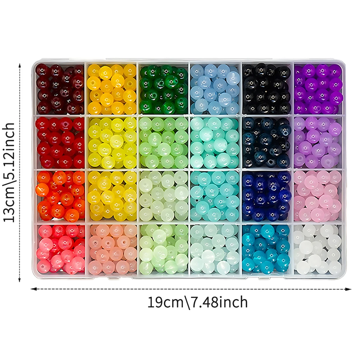 Kit para hacer pulseras de cuentas de cristal de 24 colores y 8 mm, 360/480/720 piezas, cuentas redondas de vidrio para joyería, adecuadas para manualidades