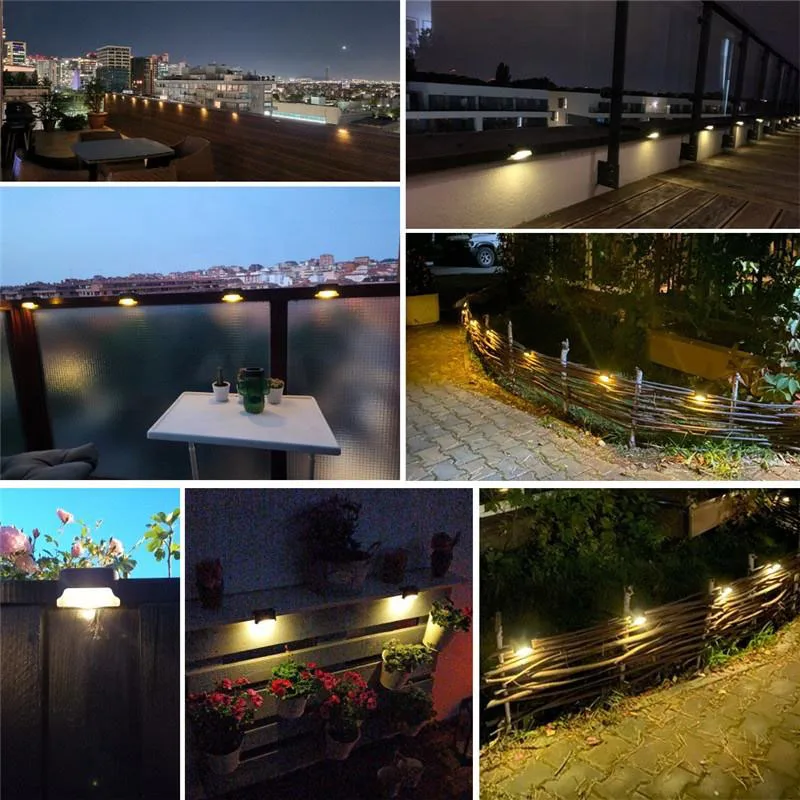 Lámpara de paso Solar LED, luces de jardín al aire libre, impermeables, decoración de balcón, Patio, escalera, valla