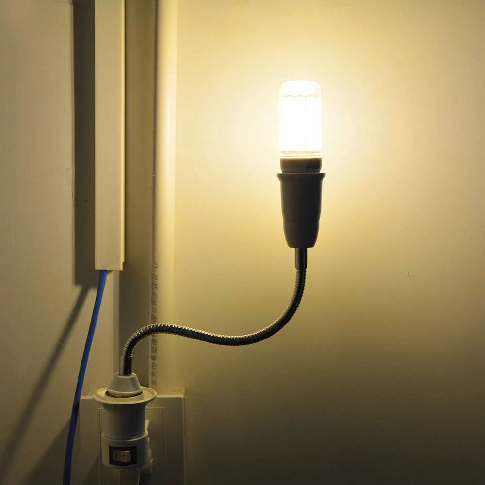 Portalámparas de extensión de bombilla LED Flexible, convertidor de enchufe de luz E27 a E27 110V-220V en varios tamaños 16CM-60CM