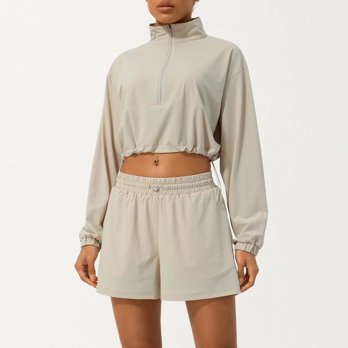 Traje de correr al aire libre para mujer, conjunto de Yoga de dos piezas, transpirable, secado rápido, ropa deportiva de entrenamiento, Color sólido, Verano