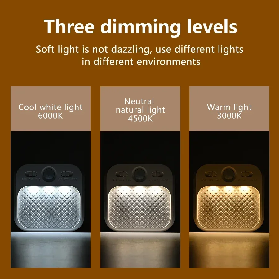 Luz Nocturna LED con Sensor de movimiento PIR, lámpara nocturna recargable por USB para dormitorio, escalera, pasillo, armario, iluminación de armario