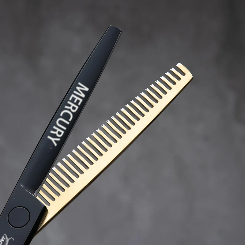 Juego de Tijeras de Peluquería Profesional para Cortar y Entresacar Cabello, Tijeras Invertidas con Cable Láser, Tijeras de Peluquería de 6.0 Pulgadas