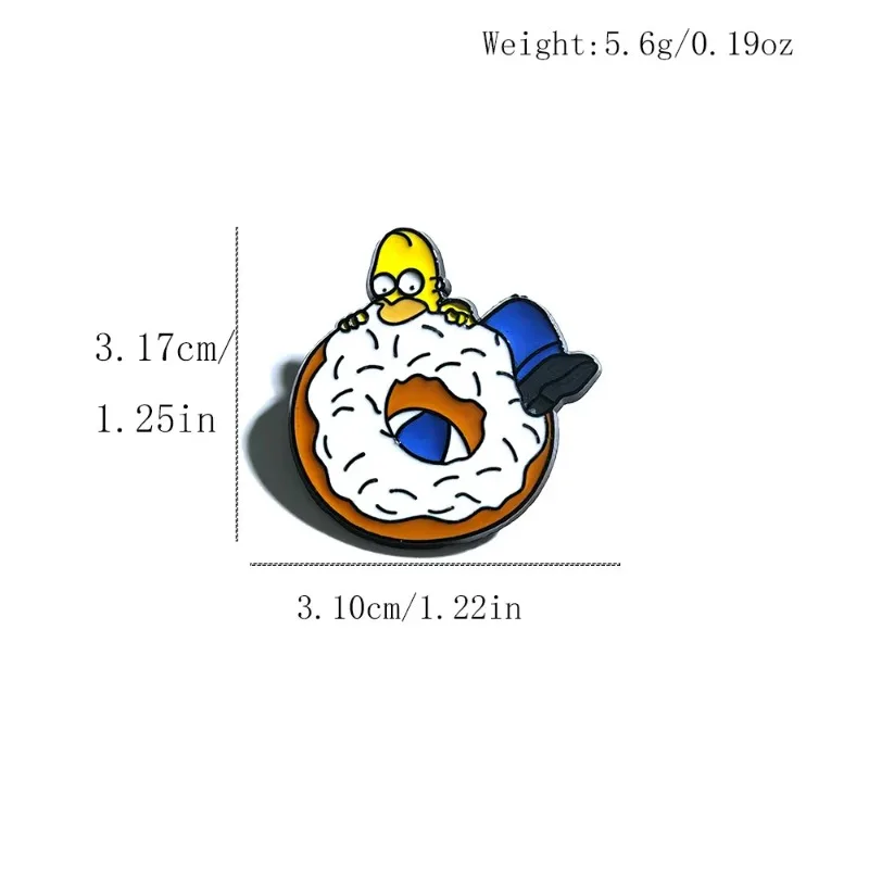 Juego de 8 Broches de los Simpson en Versión Q, con Marge, Homer, J. Simpson y Bart, Broches de Esmalte para Mochila, Joyería, Regalos de Cumpleaños