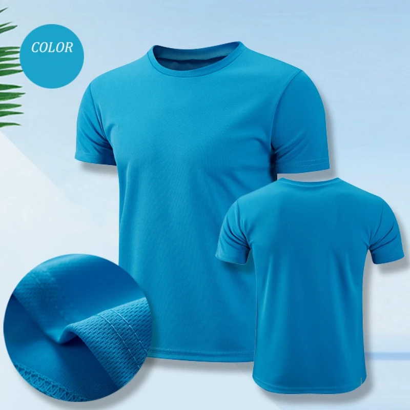 Camiseta deportiva de manga corta de secado rápido para hombre y mujer, camisetas de gimnasio, camiseta de entrenamiento para correr, ropa deportiva transpirable para adolescentes