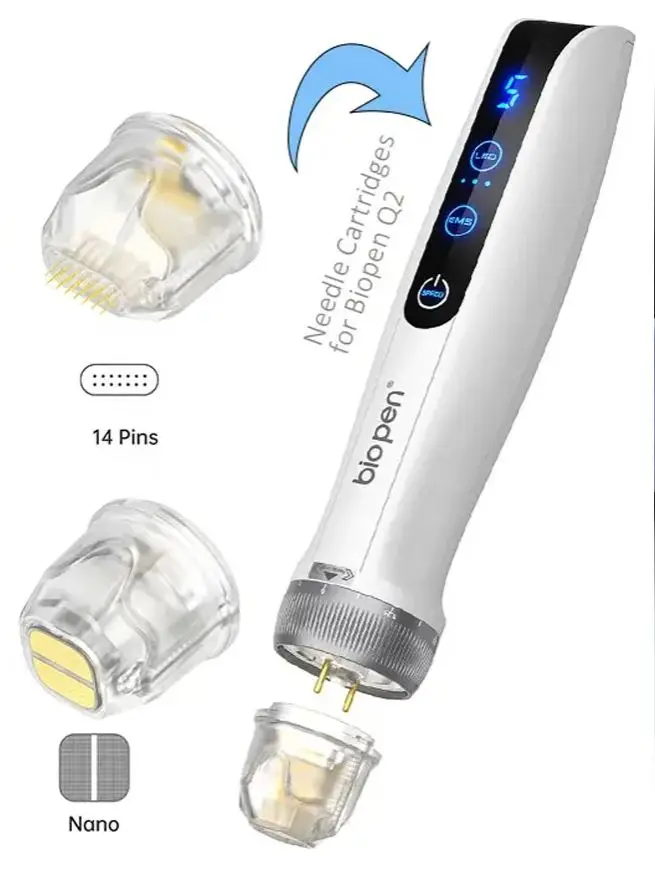 10 piezas Bio Pen Q2 Dr. Cartucho de Microagujas Desechable Pen Q1S EMS, Agujas de Titanio 9/14/25/Nano, Longitud de Aguja 0.25 mm