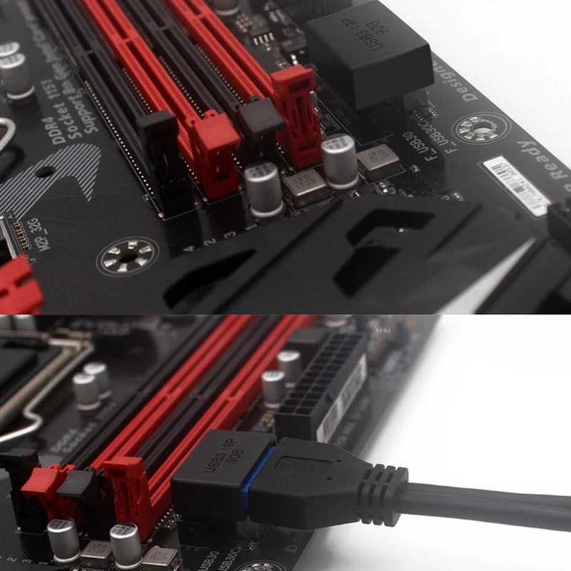 Conector adaptador de cabezal de placa base de ordenador USB 3,0 19 pines/20 pines convertidor de escritorio de 90 grados accesorios de computadora de escritorio