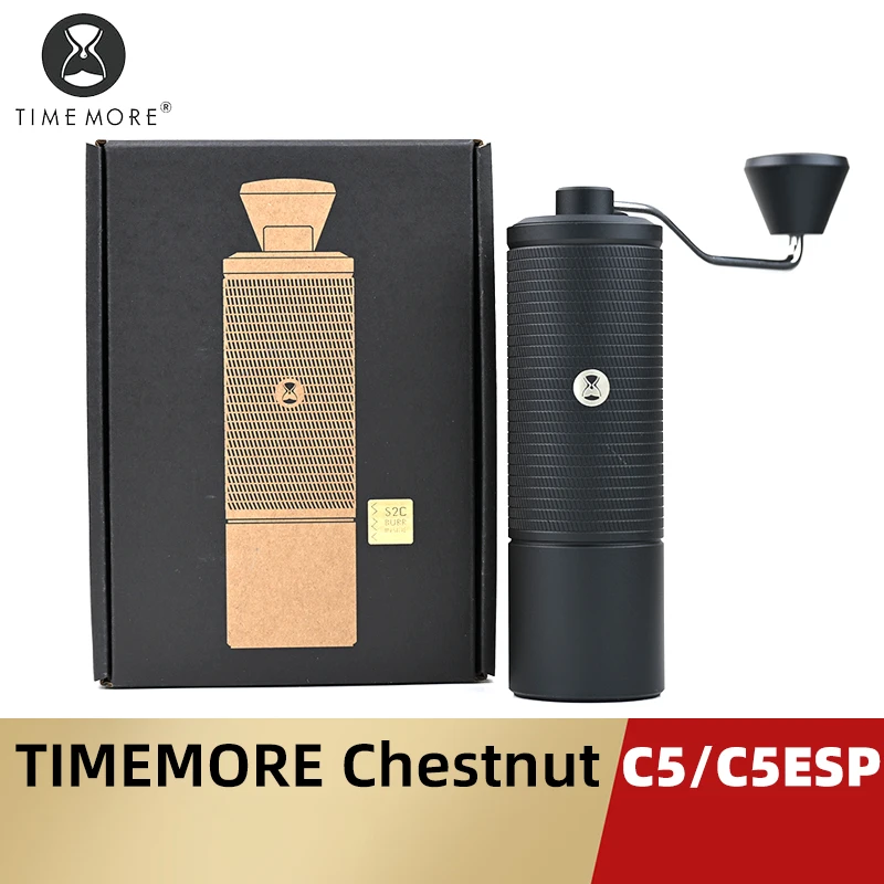 Molinillo de Café Manual TIMEMORE Chestnut C5/C5ESP, Molinillo de Espresso Portátil, Muelas S2C de 42 mm, Capacidad de 25 g, Ajuste Fino