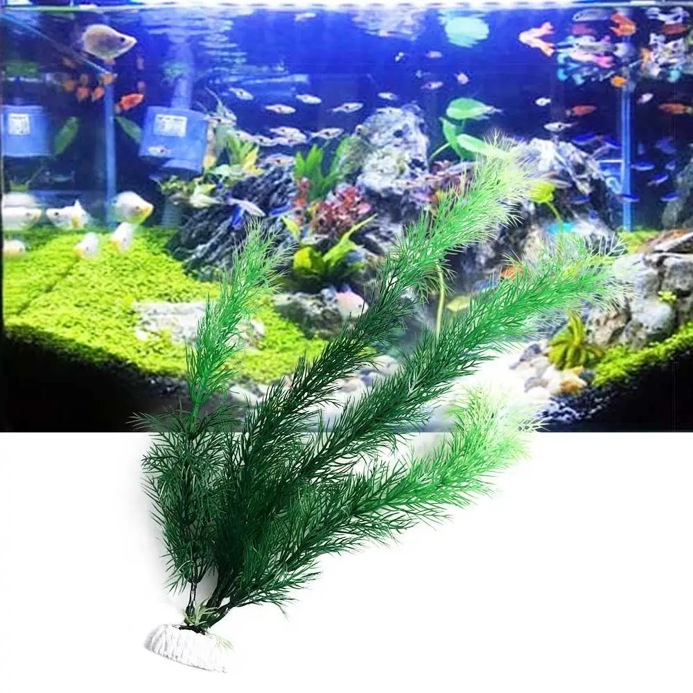 Adornos de plantas de acuario, simulación de plástico, hierba de agua Artificial, accesorios de decoración para pecera