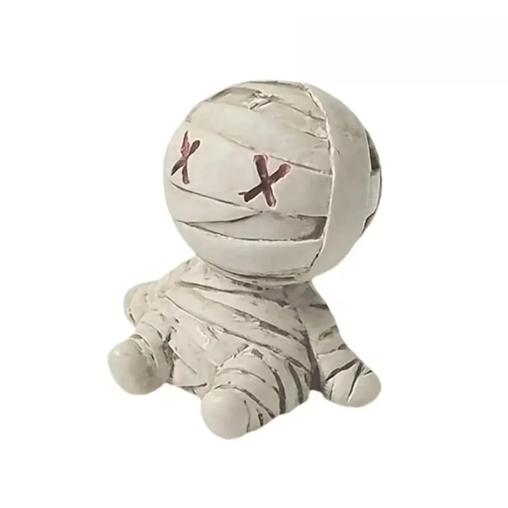 10 Piezas de Mini Figuras de Resina de Momias, Pequeñas Estatuas de Muñecas Momia, Adornos para Micropaisajes, Decoración de Escritorio para Fiesta de Halloween